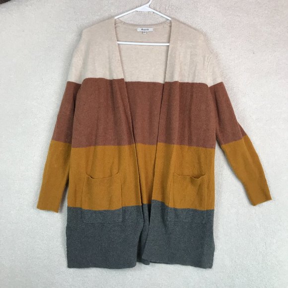 Madewell Sweaters - Madewell Kent Long Cardigan Sweater Womens XS Colorblock Wool Alpaca Polyamide